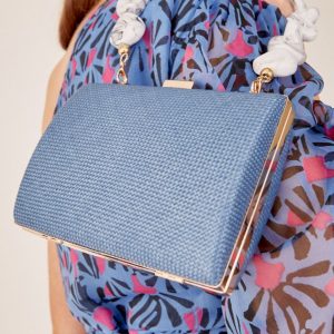 Nalì borsa da cerimonia in tessuto “Laura” Azzurro WIPC00.68 BLU