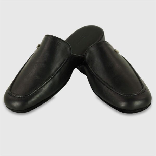 Acciaio pantofole in pelle "Vacchetta" Nero 5092.NERO