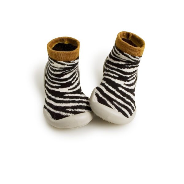 Collegien calze pantofole antiscivolo in tessuto "Chaussons" Multicolor 955F.ZEBRA