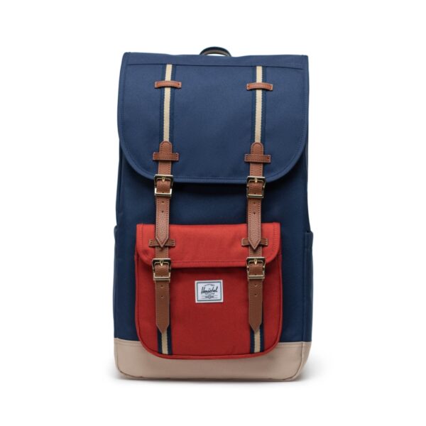 Herschel zaino in tessuto "Little America" Multicolor LITTLE AMERICA.IRIS/RED/TWILL