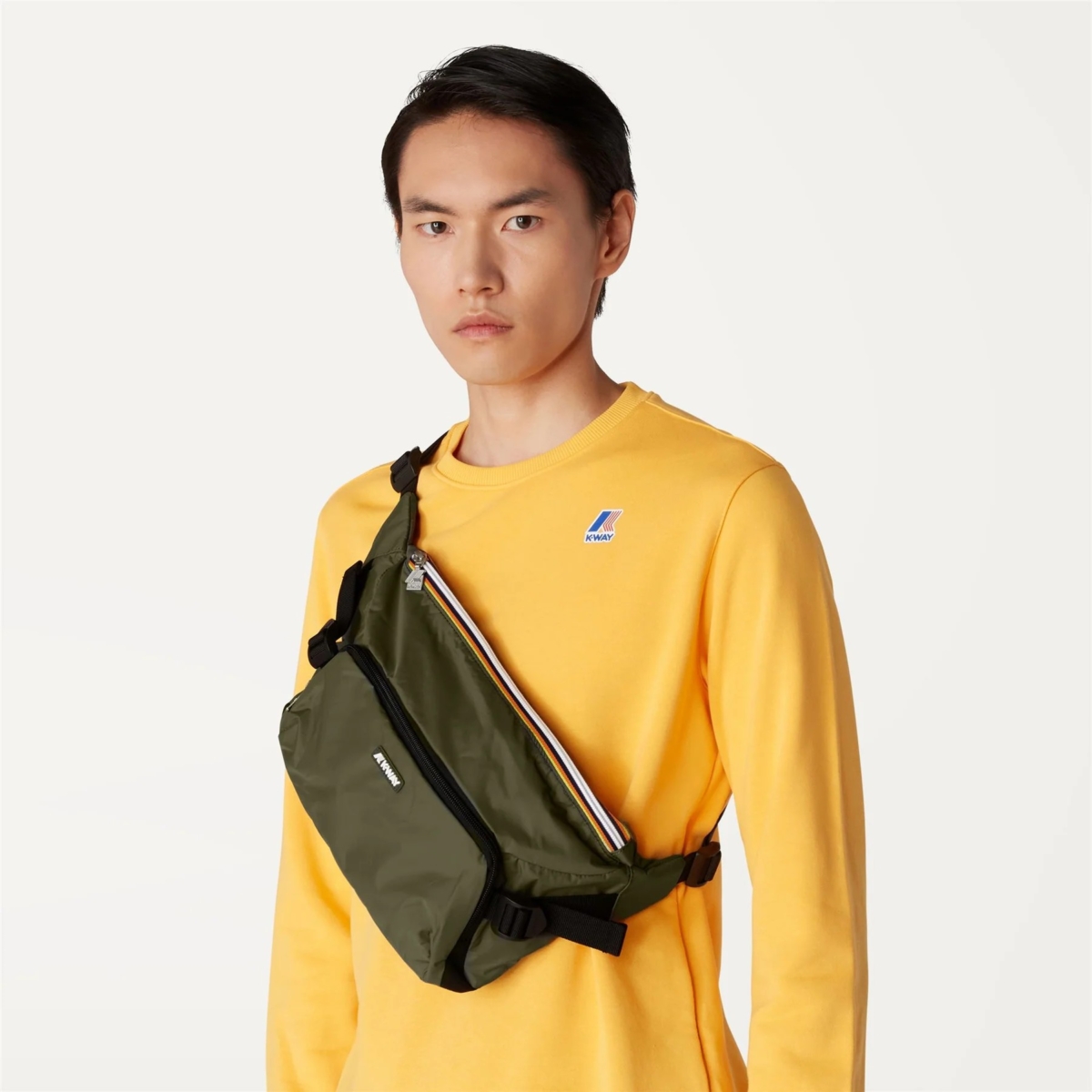 KWay marsupio in tessuto "Fericy" Verde FERICY.GREEN BLACKISH - immagine 2