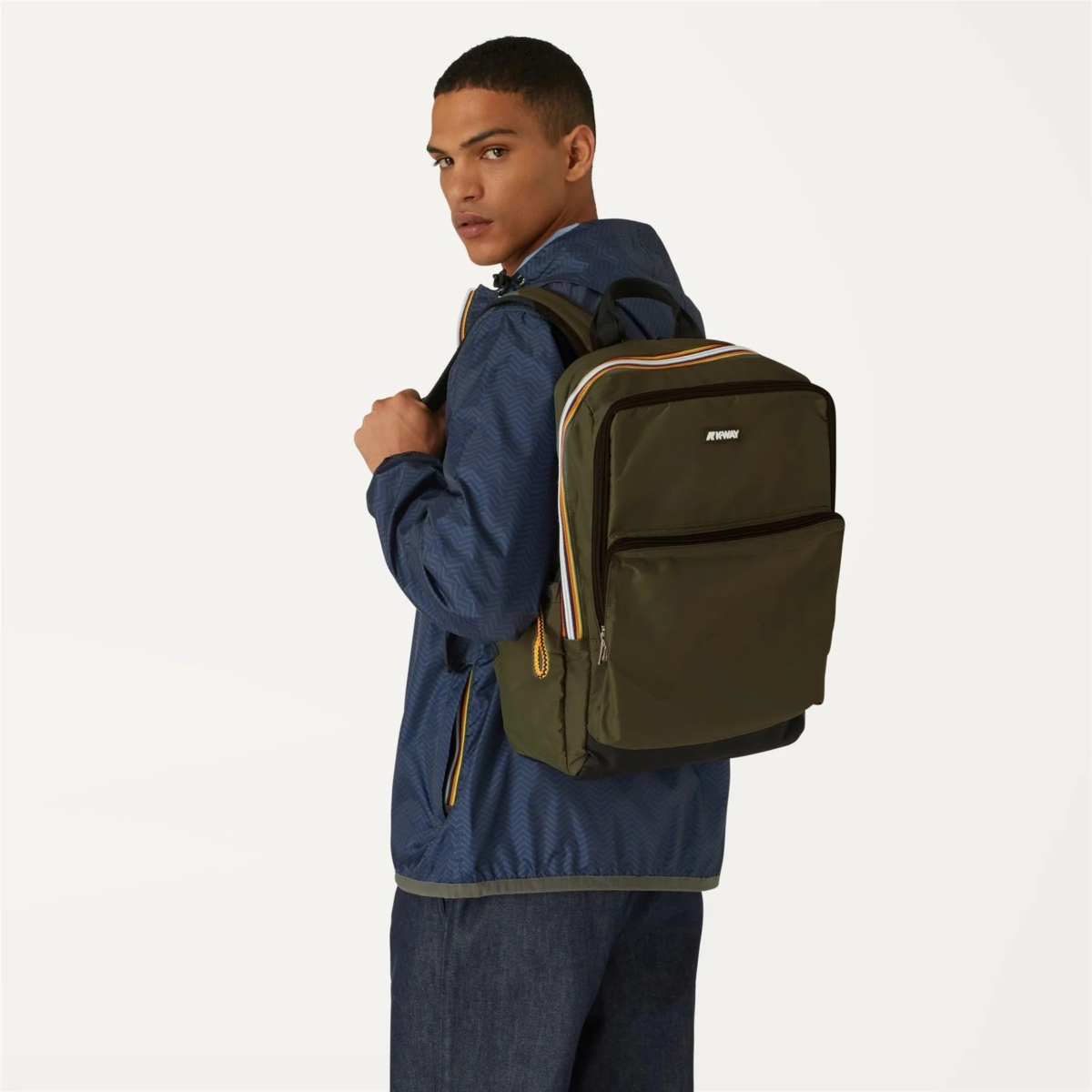 KWay zaino in tessuto "Gizy" Verde GIZY.GREEN BLACKISH - immagine 3