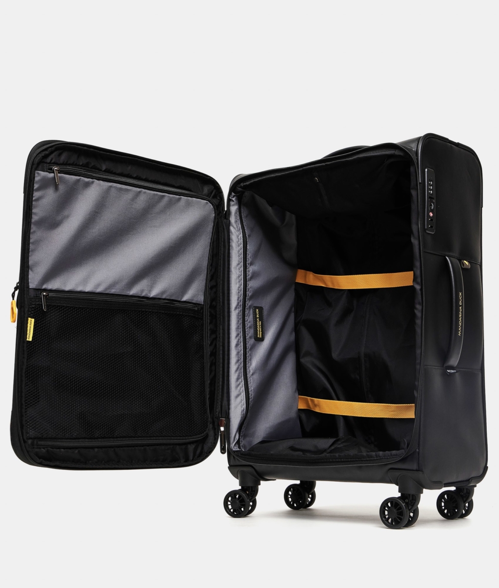 Mandarina Duck trolley medio espandibile in tessuto "Eco Coated" Nero OSV03.651 BLACK - immagine 4