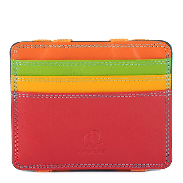 Mywalit portafogli compatto con elastici in pelle "Classic" Multicolor 111.4 BLACK PACE