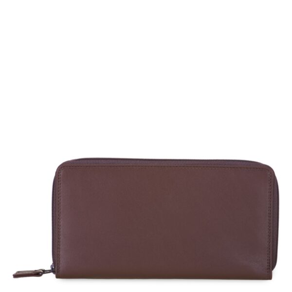 Mywalit portafogli doppia zip in pelle "Classic" Multicolor 375.158 CACAO
