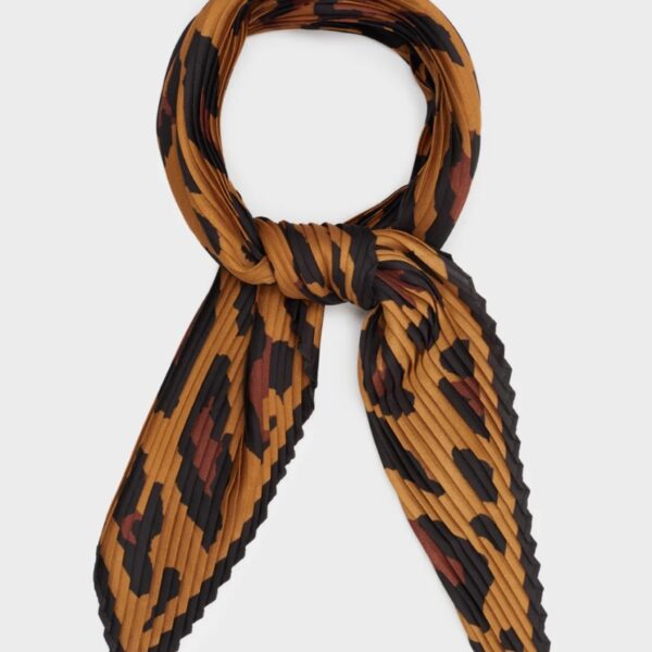Nalì foulard in poliestere "Leopard" Animalier BOSC0156.MARRONE/NERO