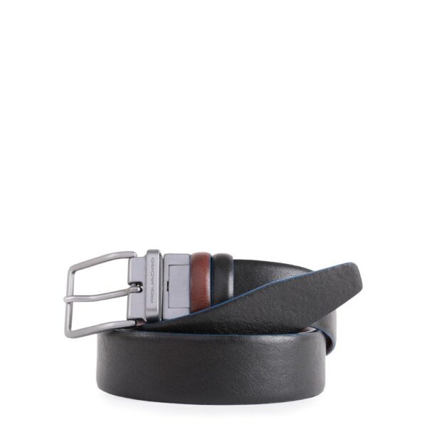 Piquadro cintura reversibile in pelle "B2S - Blue Square Special" Nero/marrone CU4878B2S.TMN