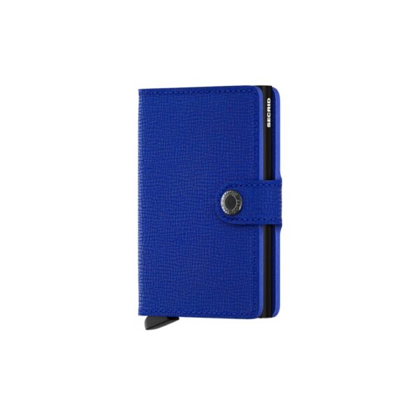 Secrid portafogli compatto in alluminio e pelle "Miniwallet Crisple" Blu elettrico MC.BLUE-BLACK