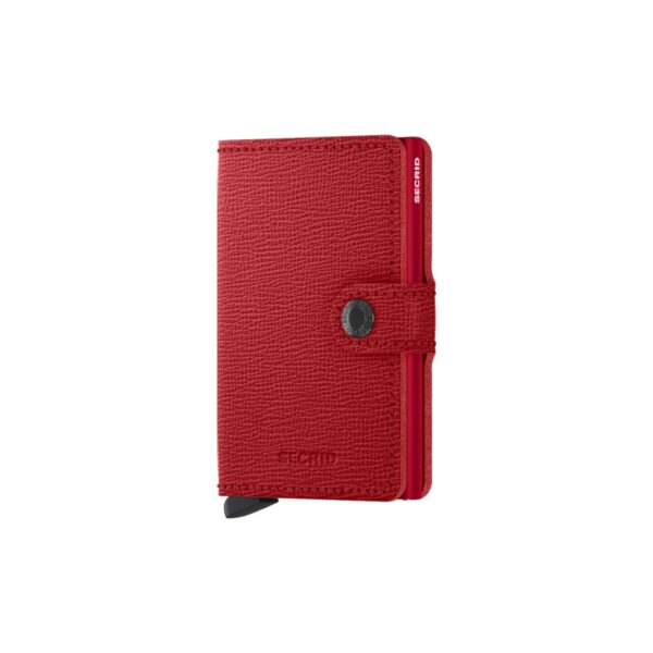 Secrid portafogli compatto in alluminio e pelle "Miniwallet Crisple" Rosso MC.LIPSTICK