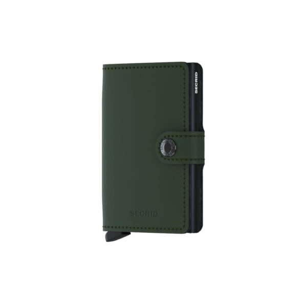 Secrid portafogli compatto in alluminio e pelle "Miniwallet Matte" Verde MM.GREEN & BLACK