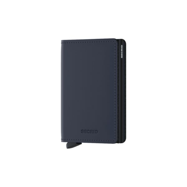 Secrid portafogli compatto in alluminio e pelle "Slimwallet Matte" Blu SM.NIGHT BLUE