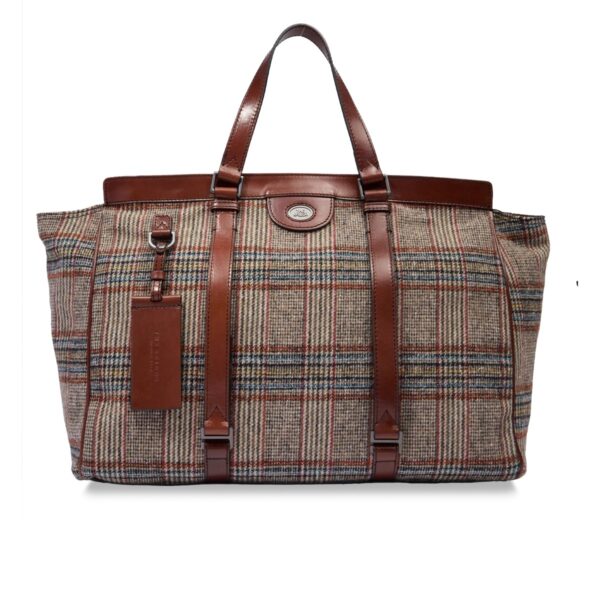 The Bridge borsone in tessuto e pelle "Fabio" Marrone 073104HD.1A