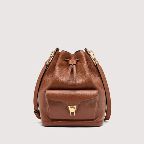 Coccinelle borsa secchiello in pelle "Beat Generation" Cuoio E1TFK230201.W11 COGNAC