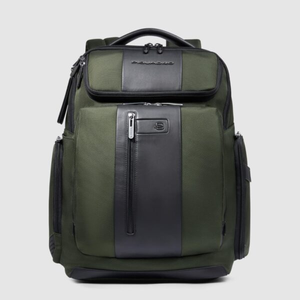 Piquadro zaino in tessuto e pelle "Brief 2" Verde CA5477BR2.VE2