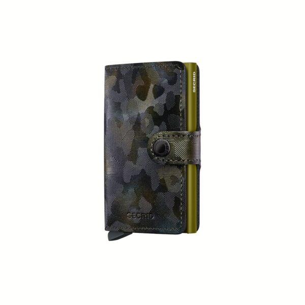 Secrid portafogli compatto in alluminio e pelle "Miniwallet Jungle" Camouflage MJU.MOSS