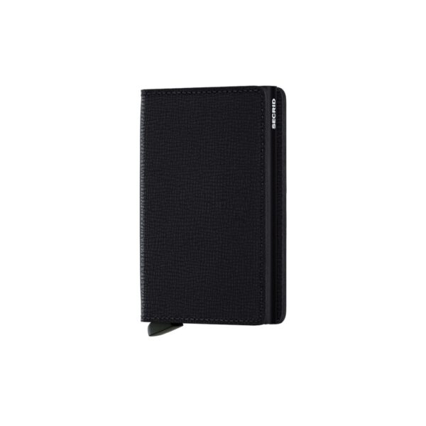 Secrid portafogli compatto in alluminio e pelle "Slimwallet Crisple" Nero SC.BLACK