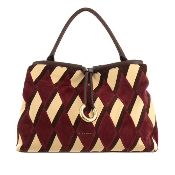 Coccinelle borsa a mano in camoscio "Lisbet N.G Multicolor E1T1H180101.762 MULTI RIBES/BR