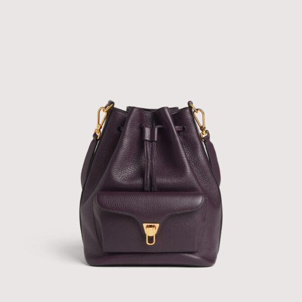 Coccinelle borsa secchiello in pelle "Beat Generation" Viola E1TFK230201.V87 PRUNE