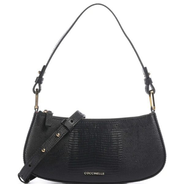 Coccinelle borsa a spalla in pelle "Merveille Lizard" Nero E5TX4520101.001 NOIR