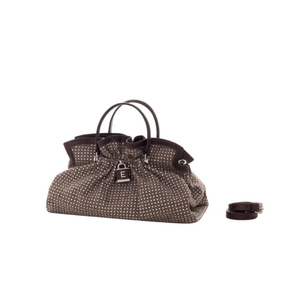 Ermanno by Scervino borsa a mano in ecopelle "Octavia Herringbone" Marrone 12402055.TESTA DI MORO