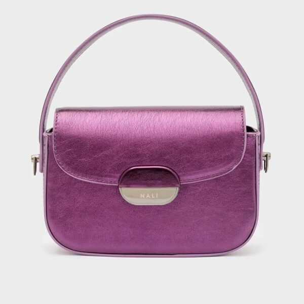 Nalì borsa a mano in ecopelle "Gia" Viola GMBS0012.METALLIC VIOLA