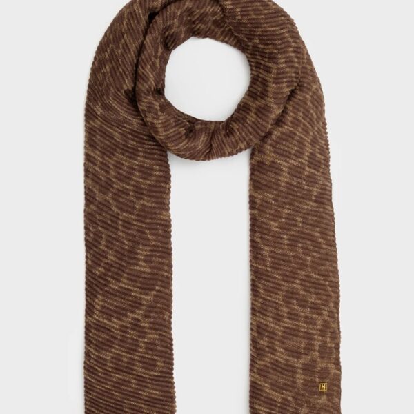 Nalì sciarpa in poliestere "Animalier Lurex" LASC0293.ORO/MARRONE