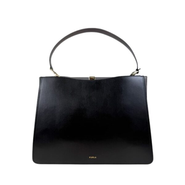 Furla borsa shopping in pelle "Agata" Nero WB01803.4427S NERO+URBAN GRAY