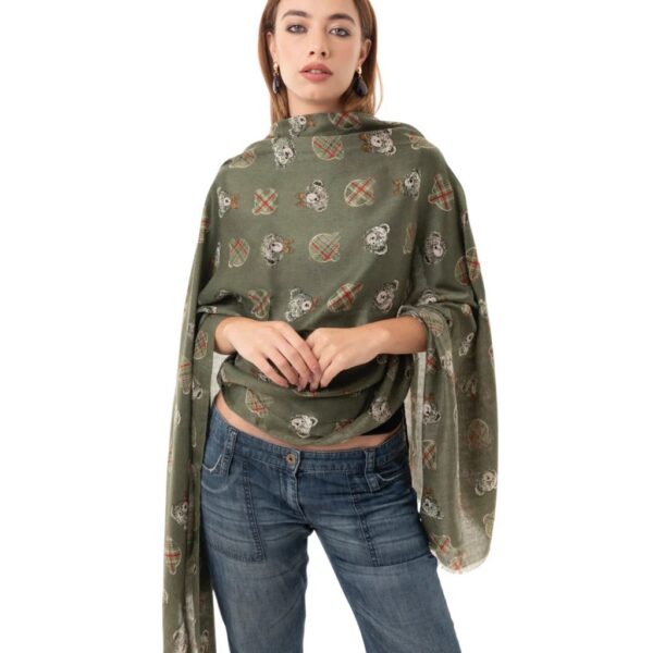 Mya Accessories sciarpa in viscosa e cotone "Scarf" Verde G22052.VERDE