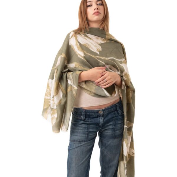 Mya Accessories sciarpa in viscosa e cotone "Scarf" Verde G22252.VERDE