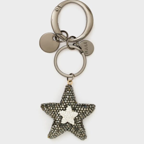 Nalì portachiavi ciondolo in acciaio "Stars" Argento EMPT0045.NERO/ARGENTO