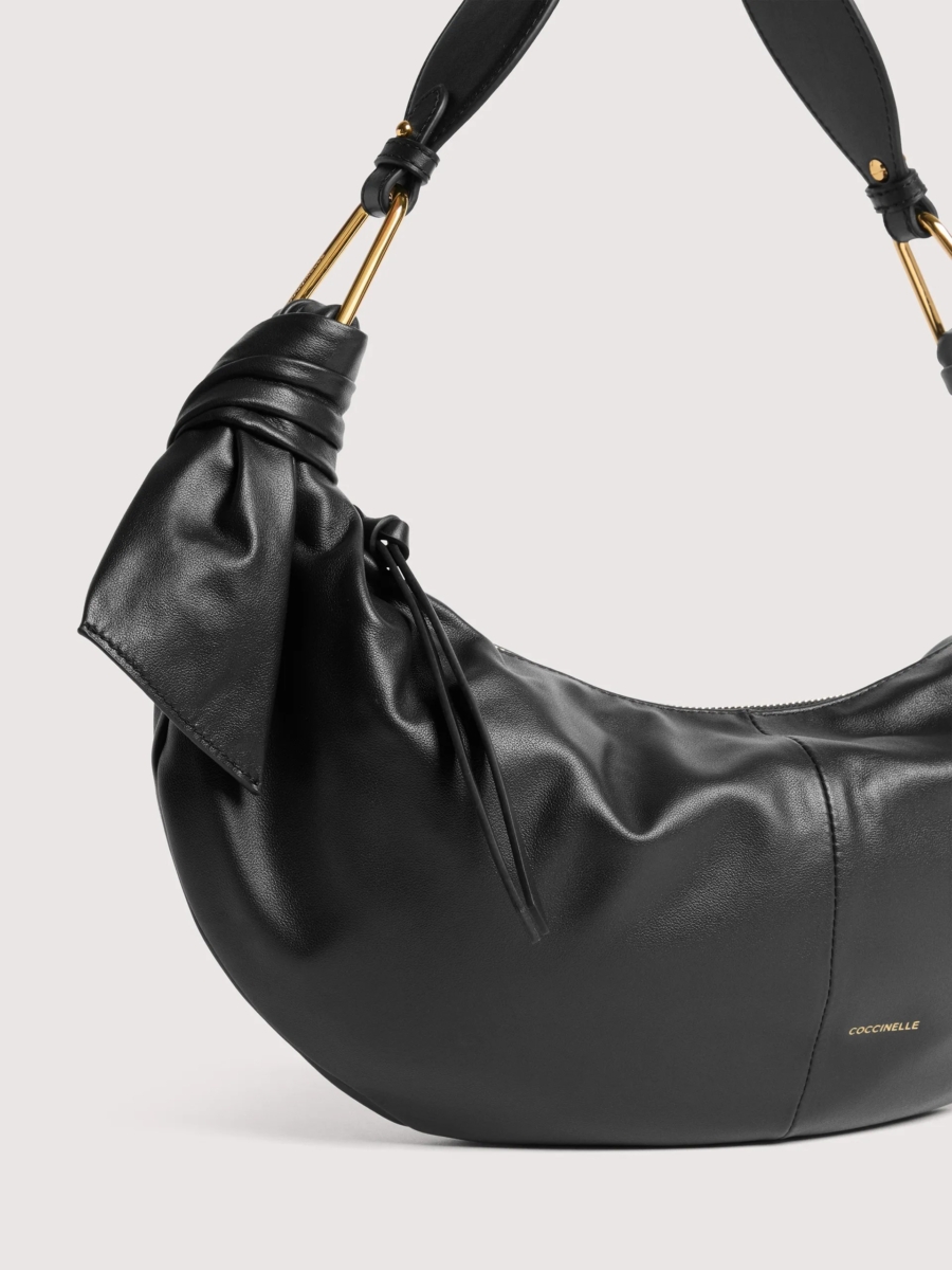 Coccinelle borsa a spalla in pelle "Furoshiki" Nero E1U1A130201.001 NOIR - immagine 4