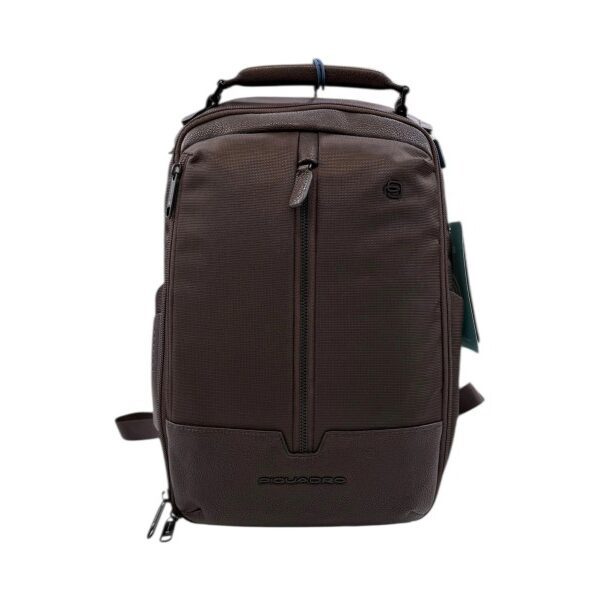 Piquadro zaino in tessuto e pelle "W138" Marrone CA6822W138.TM