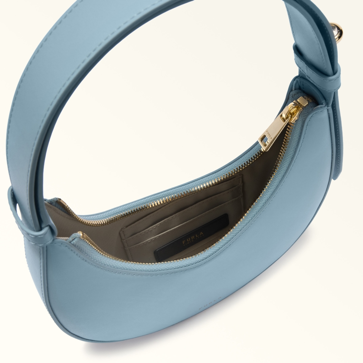 Furla borsa a spalla in pelle "Furla Delizia" Azzurro WE00649.CDZ00 CARTA DA ZUCCHER - immagine 3