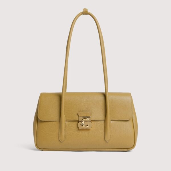 Coccinelle borsa a spalla in pelle "C-Me Lock" Verde E1U4K120301.G43 SEAGRASS