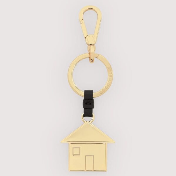 Coccinelle portachiavi in metallo e pelle "Basic Metal" Nero E2M9K41R902.001 NOIR