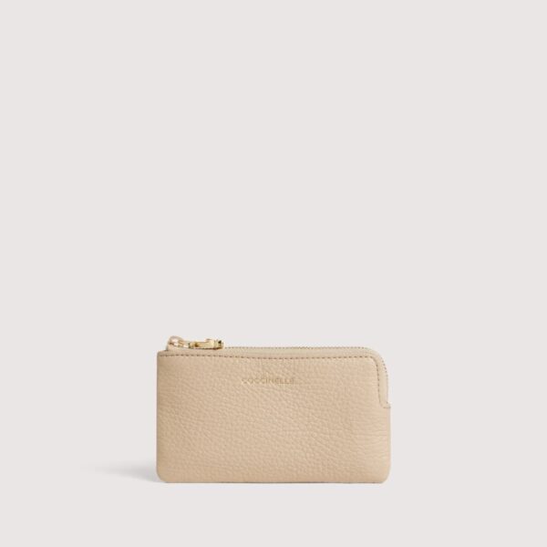 Coccinelle portachiavi a bustina in pelle "C-Me Softy" Beige E2TBM193101.N64 SANDSHELL