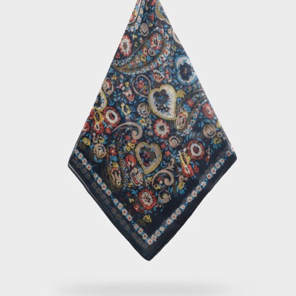 Nalì foulard in poliestere "Fantasia floreale" Multicolor BOSC0191.NERO